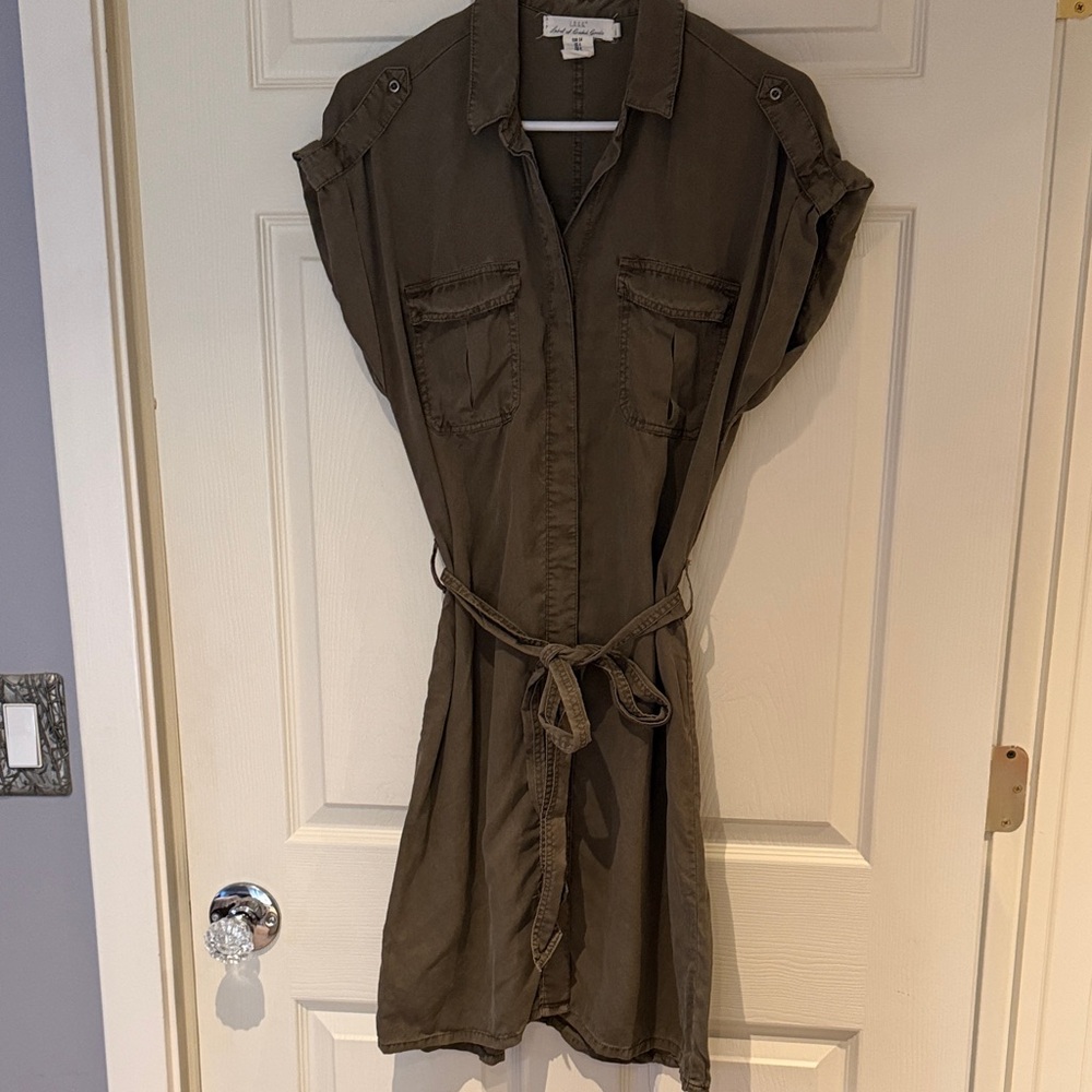 H&M Khaki Shirt Dress with Belt